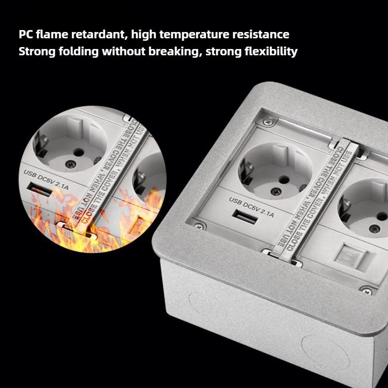 13A Three Hole Charging Power Socket Household Waterproof Ground Socket Multi Functional Embedded Socket