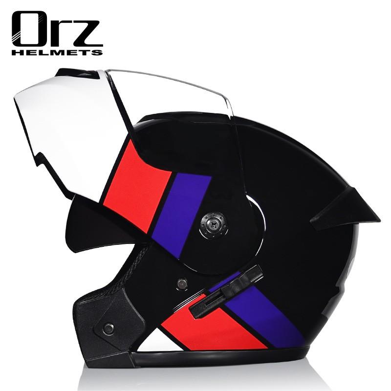 Full Face Motorcycle Helmet With Dual Visor Men Women ABS Material Ventilated Riding Gear