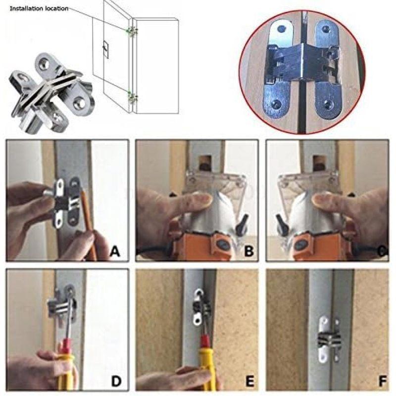 Hidden Gate Hinge Stainless Steel Invisible Door Hinges Concealed Barrel Wooden Box Silver