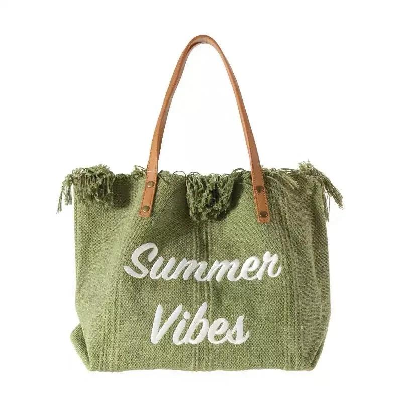 Retro Women Tote Bag Fashionable Canvas Shopping Handbag and Crossbody Bag