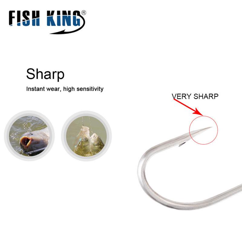 FISH KING 401SS Крючок с колючкой из нержавеющей стали 6/0#-1/0# 25шт/упак. 1#-8# 50шт/упак. Для ловли карпа на отсадку