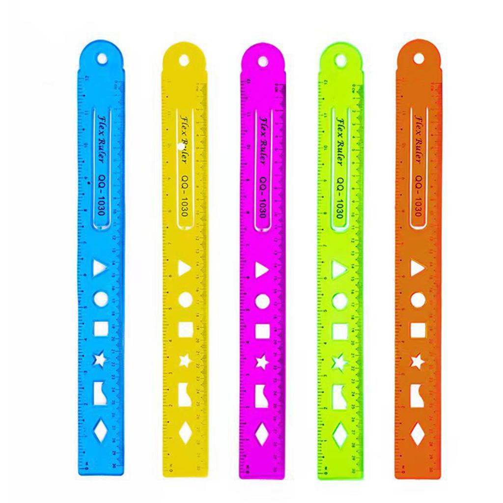 4 Pcs Multifunctional Ruler Straight Ruler Flexible Ruler Drawing Ruler Bendable Ruler Soft Ruler School Supplies