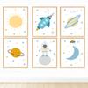 Cartoon Moon Planet And Prints Sun Rocket Poster Canvas Prints Children's Room Wall Art Decoration Pictures Children's Room Art No Frame