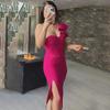 2023 Summer One-Shoulder Ruffle Bandage Dress - Sexy Slim Party Wear