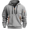 Spring and Autumn Men's Hoodie Zipper Multi Pocket Hoodie Men's Sports and Leisure Coat