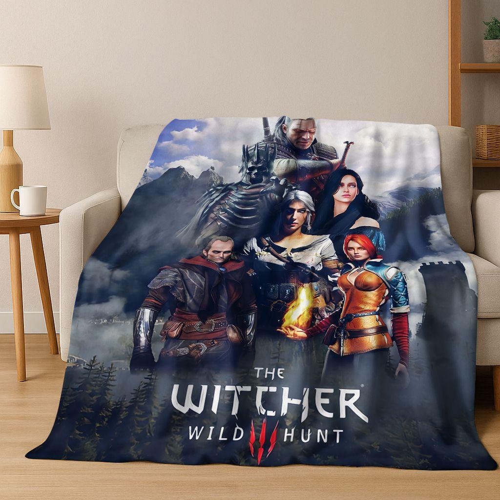 3D The W-Witcher Геральт Игры Мультяшное Фланелевое Одеяло, Теплое и Уютное Мягкое Плед для Дома Спальни Кровати Дивана Покрытие Детский Подарок