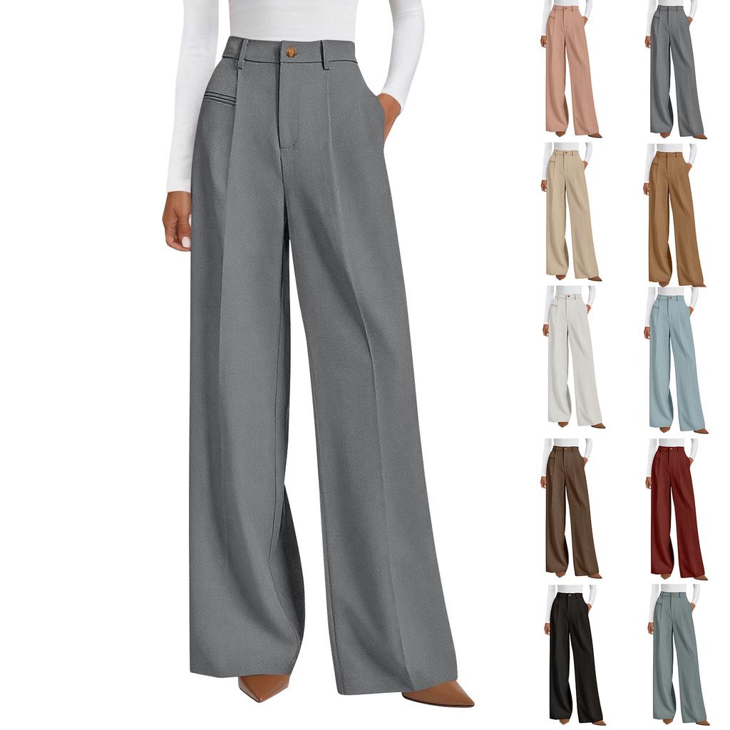 Women's Wide-leg Pants, Business Casual Flowing Wide-leg Pants, High-waisted Casual Pants