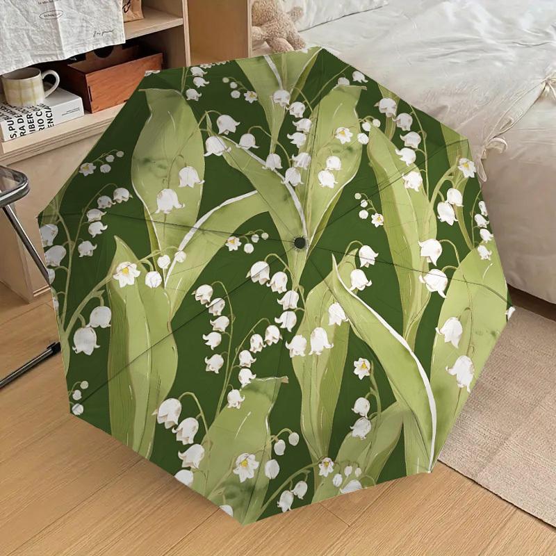 1PC Lily of the valley Umbrella-8-Rib Reinforced Portable Folding Travel Suitable for All Seasons Outdoor Daily Use-Z0479