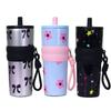Bow Cherry Flower Print Vacuum Cup With Lifting Rope High-capacity Cup  Car Cup