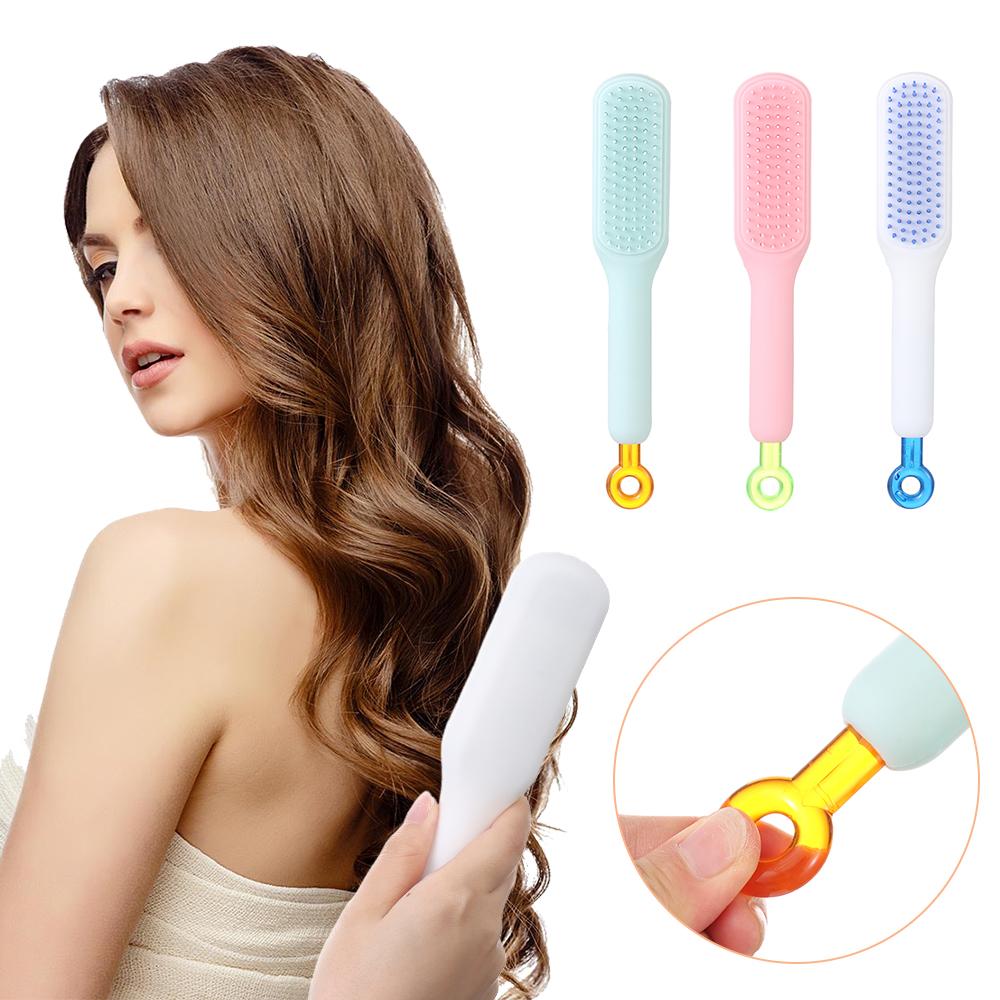 Anti-static Self Cleaning Hair Comb Smoothing Hairdressing Hairstyling Tools Massage Hair Brush