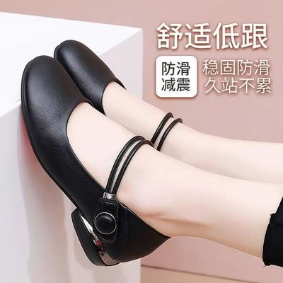 Женские туфли-лодочки весенне-осенние, маленькие кожаные туфли на плоской подошве, нескользящие, удобные, с легким вырезом, с круглым носком, на мягкой подошве, с мягкой поверхностью, обувь для мам