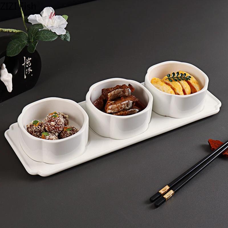 Керамическая тарелка для закусок Послеобеденный чай Белая фарфоровая тарелка для десерта Торт Украшение ресторана Гарнир Домашняя креативная посуда