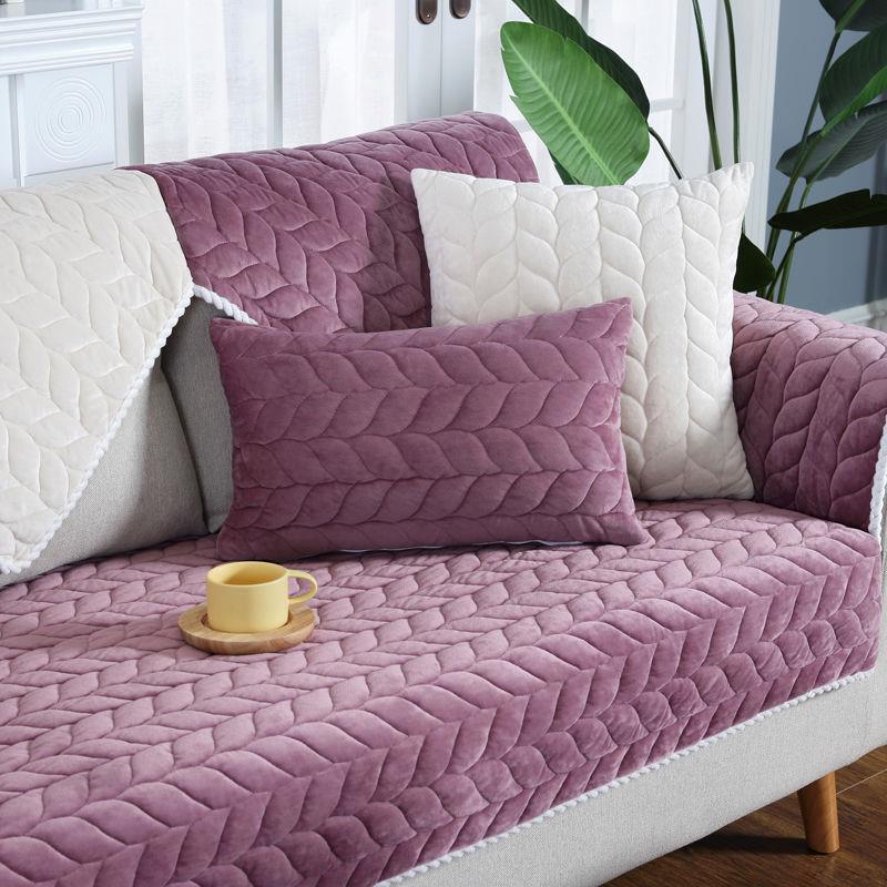 Minimalist Modern Living Room Sofa Mat Plush Dustproof Sofa Cover Household Winter Plush Comfortable and Anti Slip Seat Cushion