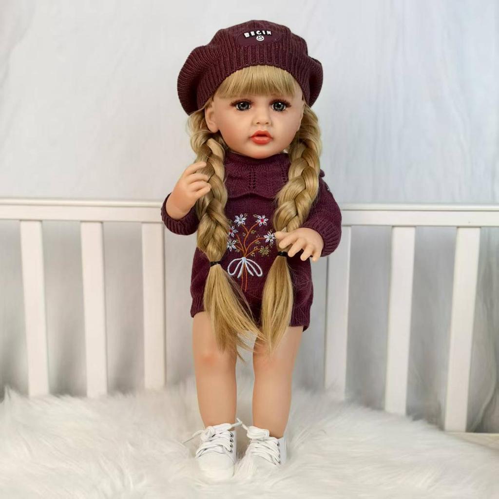 Новые куклы-реборн из цельного силикон-винила 55 см, одетые в более милую одежду, модель-игрушка для детей, рождественские и на день рождения подарки