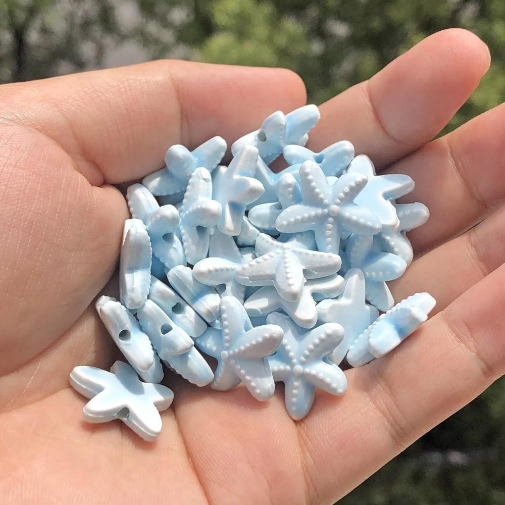 Starfish Shape Starfish Beads Ceramic Material Large Hole Beads Ceramic Beads Earrings Making