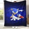 Ретро Мультяшное Игровое Фланелевое Одеяло S-Sonic, Ультра Мягкое Теплое Плюшевое Покрывало для Дома, Спальни, Кровати, Дивана, Походного Пикника, Подарок