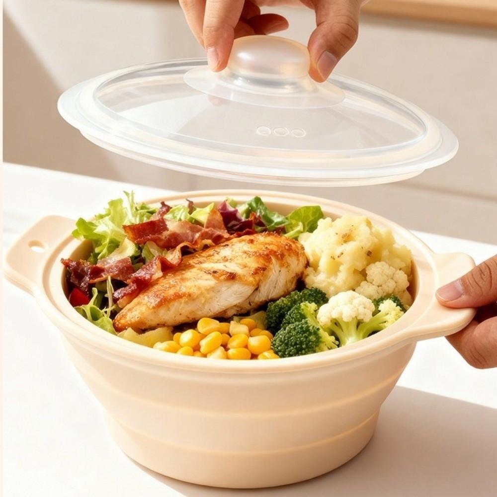 Foldable Silicone Steamer Food Grade Silicone Microwave Steamer Bowl  Camping