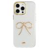 For iPhone 16 Pro Max Case Gold Bow Epoxy Design TPU+PC Phone Back Cover
