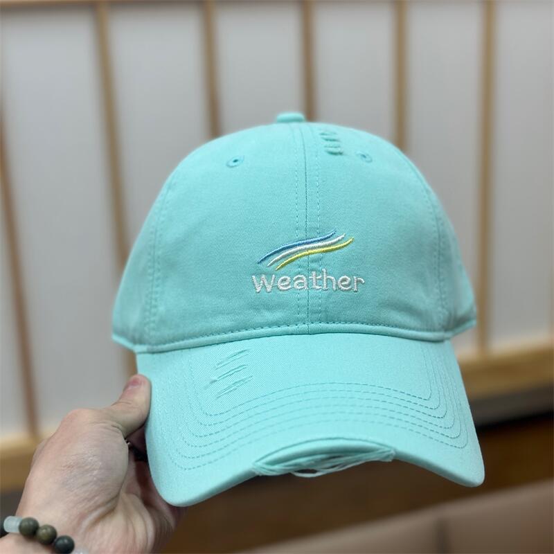 Spring And Summer Letter Embroidery Holes Show Face Small Baseball Cap Women'S Fashion Versatile Trendy Peaked Cap Men