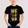 Summer Round Neck 3D Christmas Themed Printed Top Fashionable Casual Short Sleeved Children's Boy T-shirts