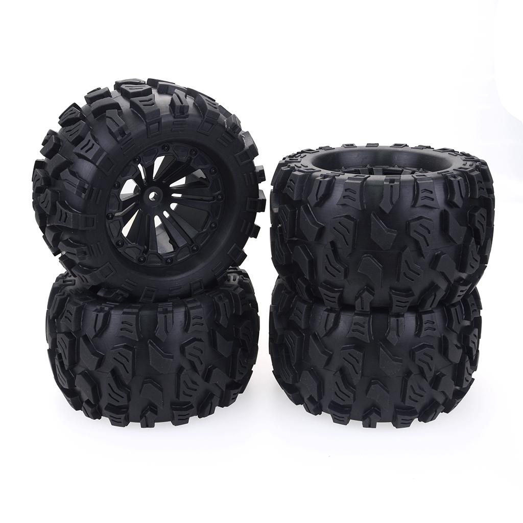 ZD Racing 4PCS 125MM 1/10 Monster Truck Tire Rubber Rocks Tyres 12mm Wheel Hex for RC Crawler Axial Traxxas Tamiya Kyosho
