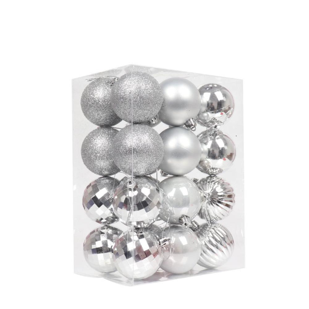 24 шт. Пластиковые подвесные рождественские шары, блестящие подвески на елку, новогодний подарок