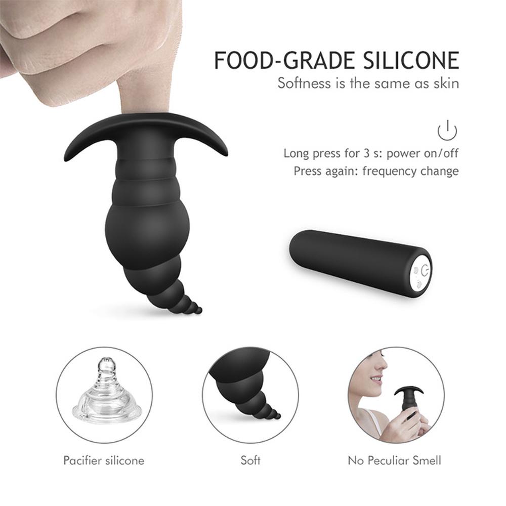 USB перезаряжаемый 9 скоростей силиконовый электрический шок секс-игрушки анальная пробка вибратор