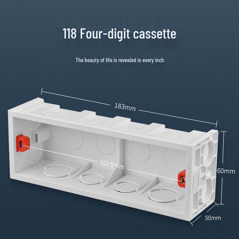 Электрик Встраиваемая монтажная коробка: Тип 118, Двух-четырехместная распределительная коробка для выключателей и розеток