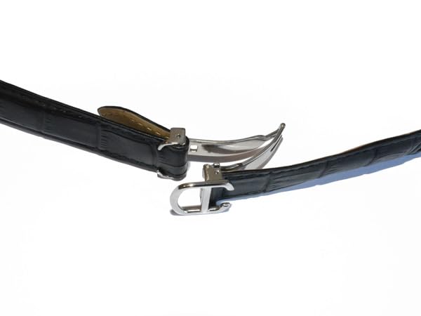 King Watch Parts Совместимо с Cartier Pasha Рельефный 18 мм [Импорт Оригинал] Ремешок D-Buckle, Aftermarket, Крокодил, Розовый,