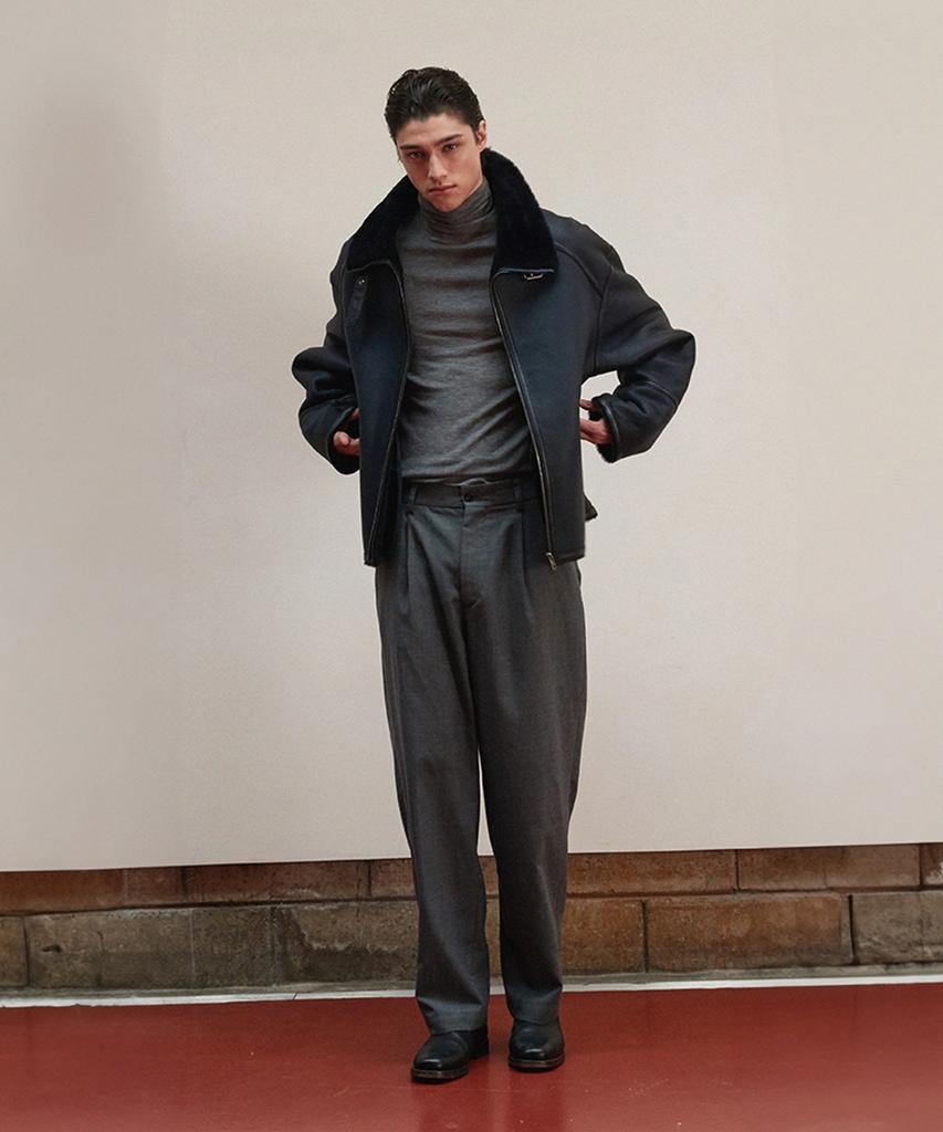 Verdemar Shearling Buckle Jacket_Deep Navy