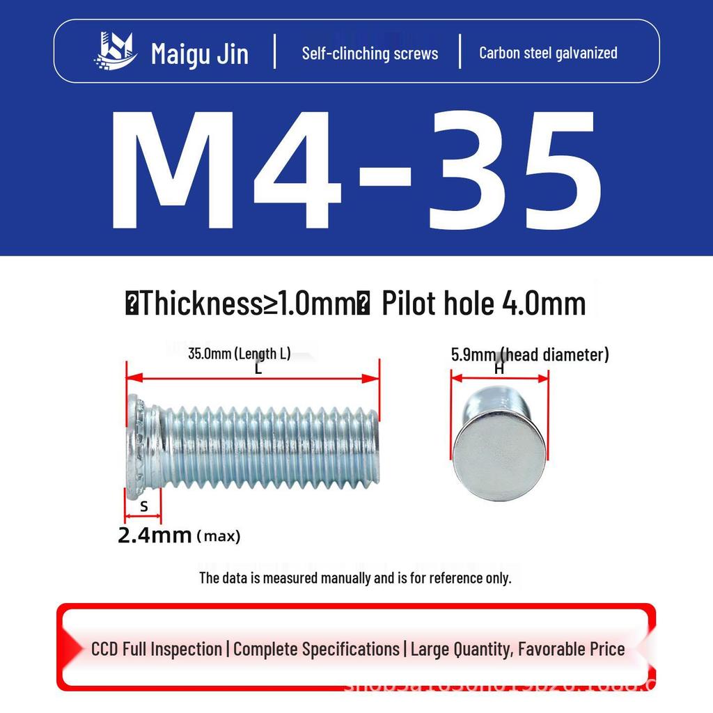 Flat Head Carbon Steel Galvanized Rivet Nuts FH-M2 to M10 - Free Shipping