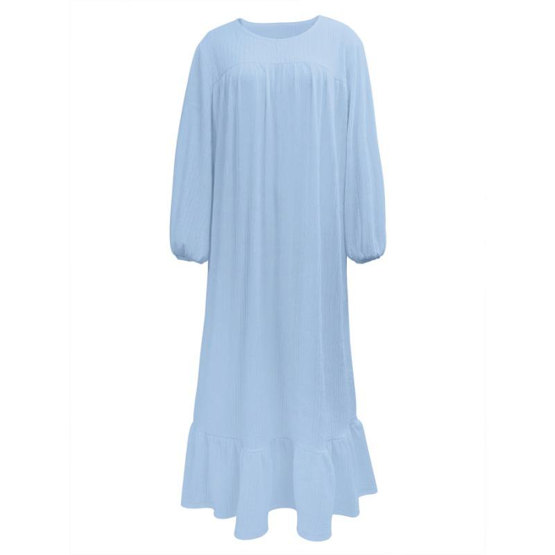 Женское весенне-осеннее модное винтажное длинное платье с длинными рукавами и оборками по подолу