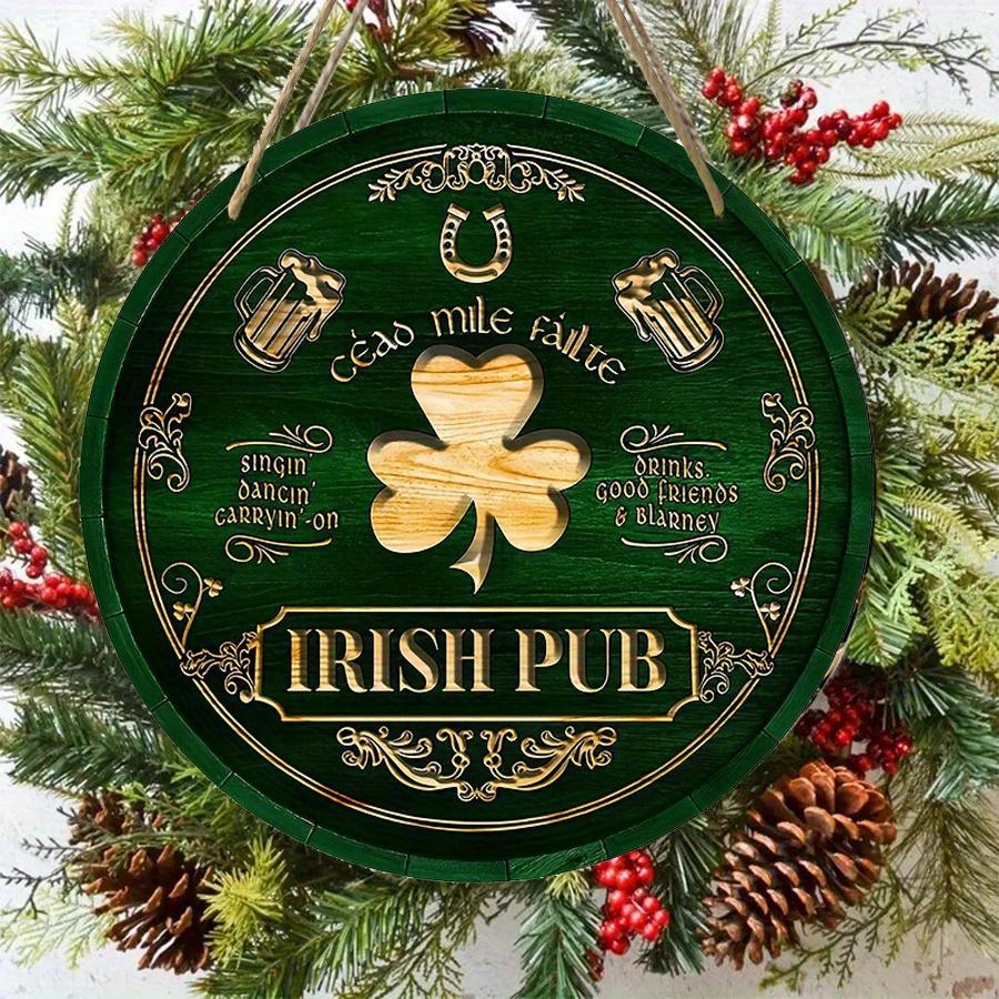 2D Flat 20cm St.patrick's Day Wooden Wall Hanging Decor - Car Balloon Universal Holiday Wooden Pendant, Home Decoration, Welcome Sign Party Decor Wood