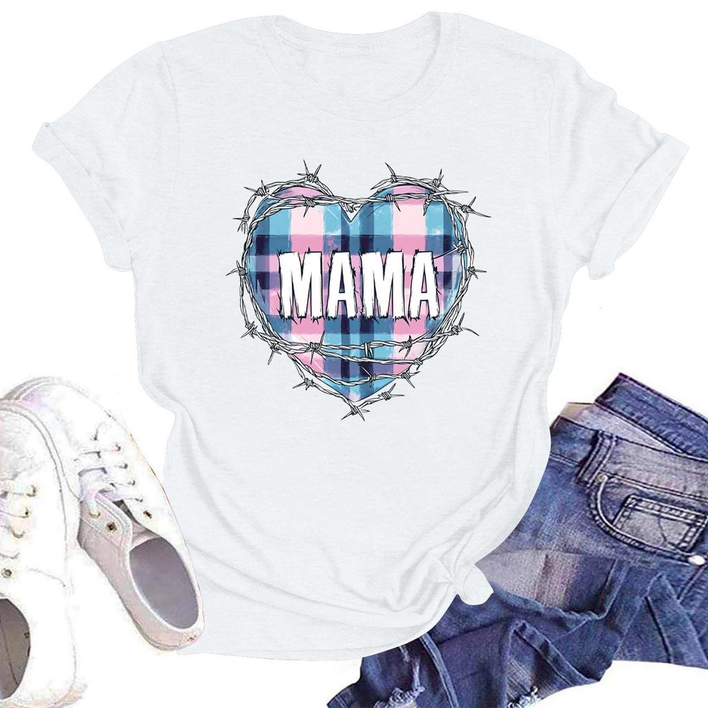 Женская повседневная футболка с круглым вырезом и короткими рукавами с принтом