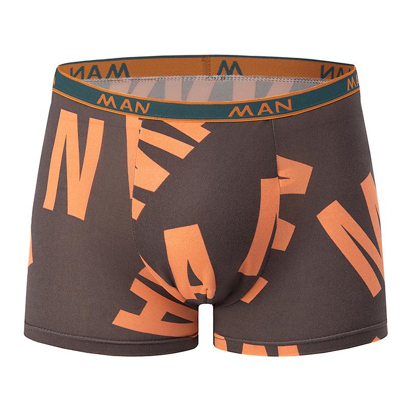 4 Pack Men's Letter Print Boxer Briefs Elastic Waist Trunks Plus Size Casual Shorts Breathable Cotton