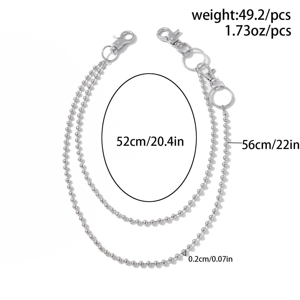 SHIXIN Hip Hop Punk Rivet Beads Pants Waist Chain for Men Women Rock Double Layered Belt Jeans Chain Street Jewelry Accessories