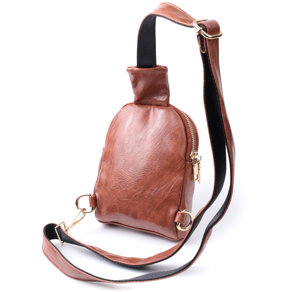 Компактная женская сумка через плечо на два отделения из экокожи VINTAGE Bag 22783 Коричневый