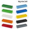 2x8 5 шт./лот большой Кирпич Сделай сам Классический Образовательный Строительные блоки Совместимые С Большими Кирпичами пластиковые Игрушки Для Детей