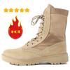 Cowhide Men Tactical Desert Boots Outdoor Combat Lightweight Non-Slip Hiking Shoes High-Top Botas Work Shoes