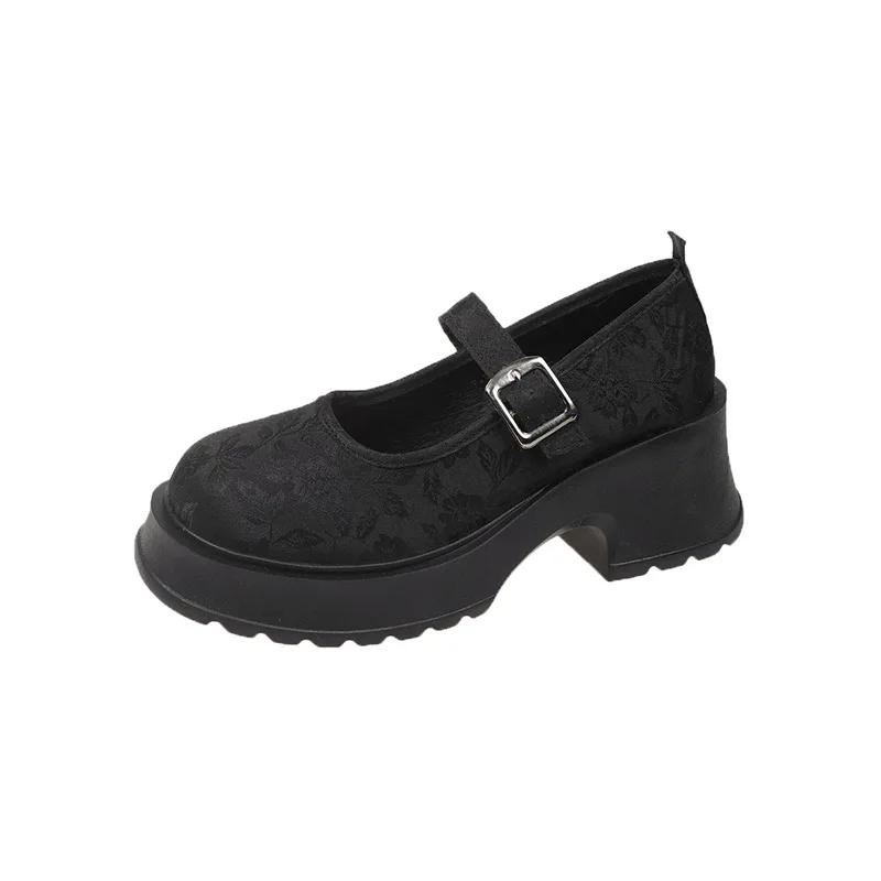 Platform Pumps for Women Super High Heels Buckle Strap Mary Jane Printing Shoes Woman Goth Party Shoes Ladies 2024