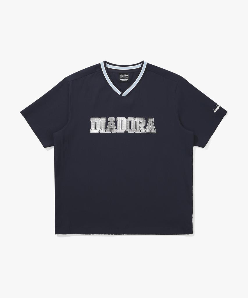 Diadora Ситцевая рубашка с коротким рукавом, цвет Пистолетно-синий