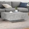 VidaXL Coffee Table with LED Lights, Side Table, End Table, Living Room Furniture, Modern, Concrete Grey 836591
