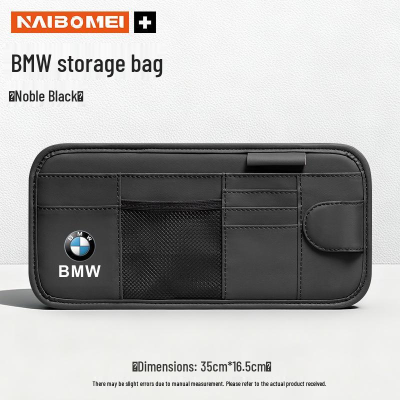 BMW Car Sunglasses Clips & Sun Visor Storage Bags for 1, 3, 5, 6, 7 Series, X1, X3, X4, X5, X6