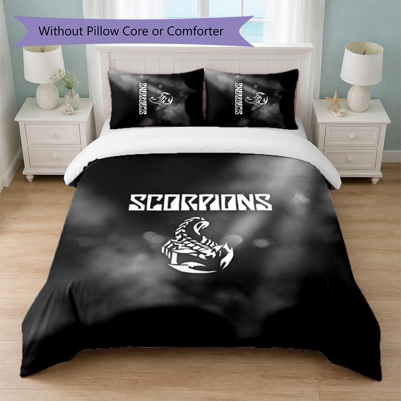 Scorpions Print 3Pcs Bedding Set Duvet Cover With Two Pillowcases Soft Bed Linen For Household Bedroom