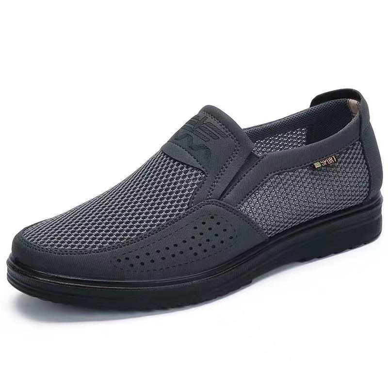 Summer breathable cloth shoes old Beijing cloth shoes men's mesh shoes middle-aged and elderly non-slip and wear-resistant casual shoes