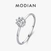 925 Sterling Silver Shining Exquisite Classic Clear 4mm CZ Finger Ring For Women Promise Ring Fine Jewelry Wedding Gift