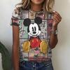 Disney Summer Женская футболка с Минни Маусом из мультфильма «Микки Маус», топы, футболки, женская модная одежда, повседневные стильные подходящие наряды