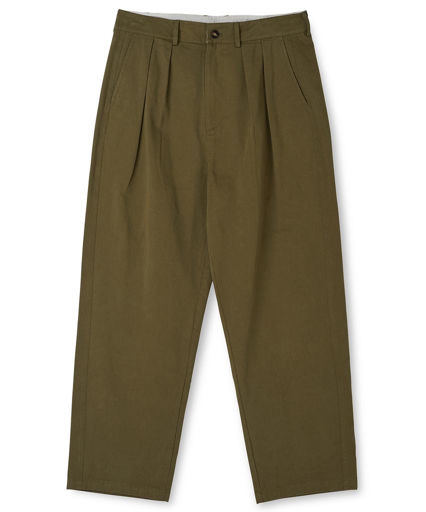 HEAVYI Heavy Cotton One-Pleat Pants_Olive
