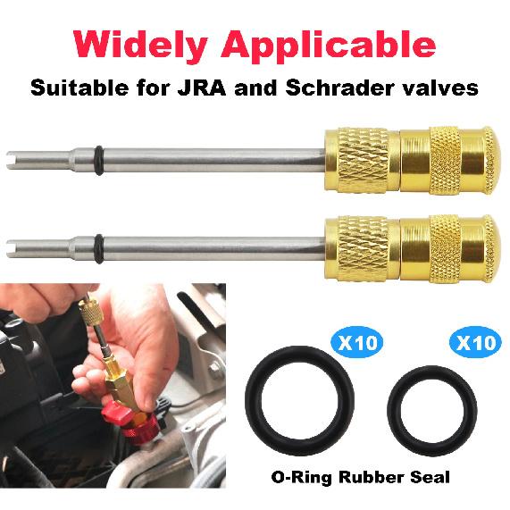 URMECCH R134A Valve Core Tool Kit for Refrigerant Air Conditioner System, High Low Pressure Valve Core Quick Remover Installer,