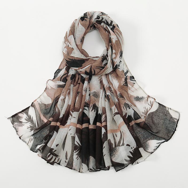 New Printed Muslim Hijab Scarf For Women Cotton Viscose Floral Scarf Shawls Muslim Headscarf Wraps Foulard Headband Turbans